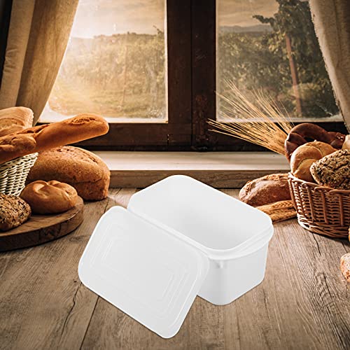 Hemoton 2pcs Plastic Butter Dish with Lid 700ml Butter Keeper Box Fridge Crisper Airtight Container for Home Restaurant Kitchen