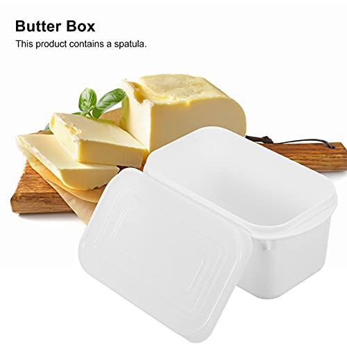 Hemoton 2pcs Plastic Butter Dish with Lid 700ml Butter Keeper Box Fridge Crisper Airtight Container for Home Restaurant Kitchen