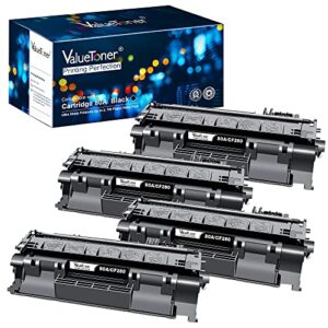 valuetoner 80a compatible toner cartridge replacement for hp cf280a 80x cf280x 05a ce505a to use with pro 400 m401dn, m401dne, m401n, mfp m425dn, m425dw, p2055dn printer (4 black)