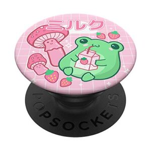 cute cottagecore frog strawberry retro 90s kawaii aesthetic popsockets swappable popgrip