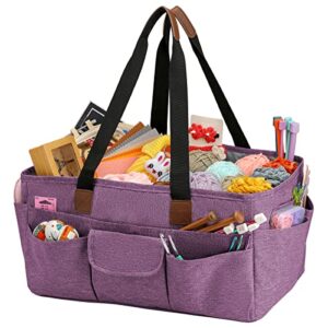 portable fundamentals art organizer craft storage tote bag, multi-functional carrying bag with multiple pockets for crafts, sewing, yarn storage, medical and office supplies storage