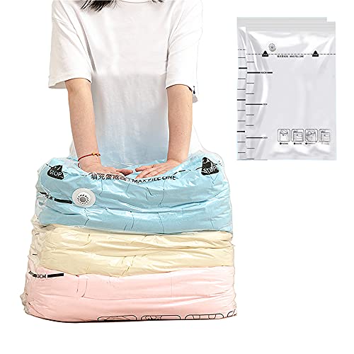 Revolutionary Plastic Space Saver Vacuum Storage Bag for Clothes,No Need Pump Vacuum Seal Bags for Clothing,Reusable Compression Vaccummpacking Bags for Storage,Medium,4PCS, 31.5”×23.6”