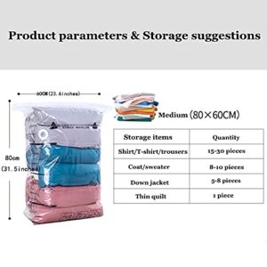 Revolutionary Plastic Space Saver Vacuum Storage Bag for Clothes,No Need Pump Vacuum Seal Bags for Clothing,Reusable Compression Vaccummpacking Bags for Storage,Medium,4PCS, 31.5”×23.6”