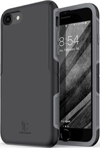 team luxury iphone se case 2022/2020, iphone 8/7 case, [ultra impact resist] shockproof rugged protective case for apple iphone se/8/7 phone case cover 4.7", (black/gray)