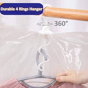 Glorystage 6 Hanging Vacuum Storage Bags for Clothes, 3 Jumbo & 3 Large Space Saver Seal Bags for Coat, Clear Garment Protector for Closet Wardrobe, Fit for Any Vacuum Cleaner, 53"x27.6" & 43.3"x27.6"