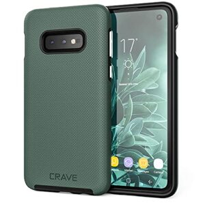 crave dual guard for samsung galaxy s10e case, shockproof protection dual layer case for samsung galaxy s10e - forest green