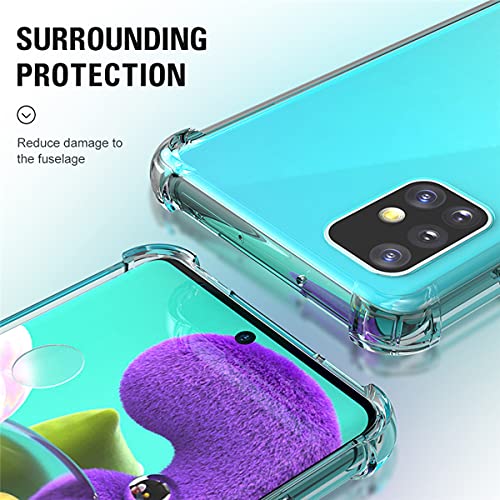 [Road Left] Crystal Clear Case for Galaxy A71 5G,Air-Bag Shockproof Protective Phone Case,Ultra Slim Flexible Soft TPU Cover for Samsung Galaxy A71 5G