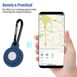 4 Pcs Silicone Case for Apple Airtags, Lightweight Soft Protective AirTag Holder Keychain Skin Cover GPS Item Finder Accessories Compatible with Apple Air Tags Key Chain Ring Cases