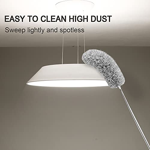 VMVN Microfiber Duster,Dusters for Cleaning with Extension Pole,Reusable Ceiling Fan Cleaner Feather Duster,Blade Blind Cleaning Tool