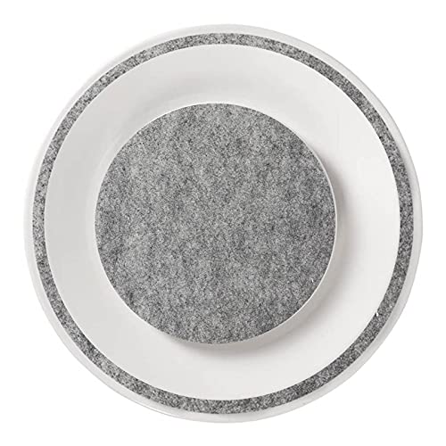 Chris.W 72pcs Felt Plate Protectors China Storage Dividers in 3 Sizes, Large Thick and Premium Soft Separator for Moving Stacking Packing Dishes Procelain Cookware (Grey)