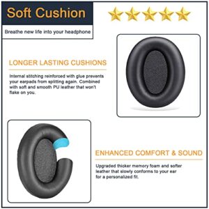 Earpads for Sony WH-1000XM3, A Pair of Replacement Ear Cushion Pads with Protein Leather and Memory Foam for Sony WH 1000XM3 Noise canceling Stereo Headset, Black