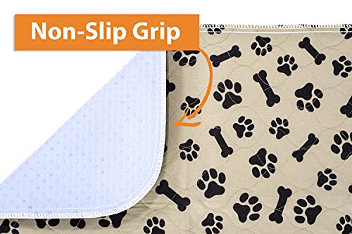 JUNGLE CREATIONS Washable Pee Pads for Dogs (3-Pack) Reusable Waterproof Potty Training Mats for Puppy Playpen, Whelping Box, Crate Liner for Small, Medium, Large, and XL Pets (30" x 36")