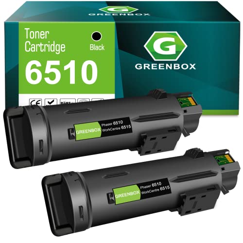 GREENBOX Remanufactured 6510 High-Yield Toner Cartridge Replacement for Xerox 6515 6510 106R03480 for Phaser 6510N 6510DN 6510DNI Workcentre 6515N 6515DN 6515DNI Printer (5,500 Pages, 2 Black)