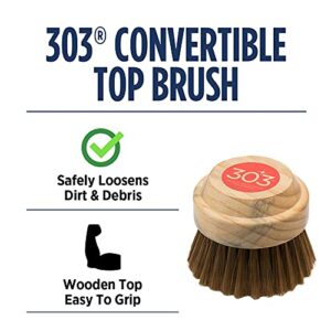 303 Products Convertible Top Brush - Soft Bristles for Safe But Effective Cleaning - Ergonomic Grip - Break Up Dirt and Debris On Convertible Top,1 Pack (39017), Blue