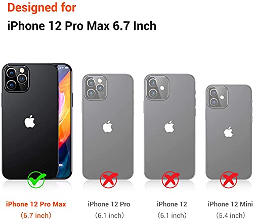 Sicher Designed for iPhone 12 Pro Max Case 6.7 Inch, Military Protective, Color Changing Durable Aluminum Frame, with [2 x Tempered Glass Screen Protector], 6.6Ft Drop Tested, Shockproof, Iridescent