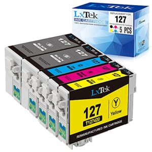 lxtek remanufactured ink cartridge replacement for 127 127xl t127 to use with workforce 545 645 845 wf-3520 wf-3540 wf-7010 wf-7510 wf-7520 nx530 nx625 printer (5-pack)