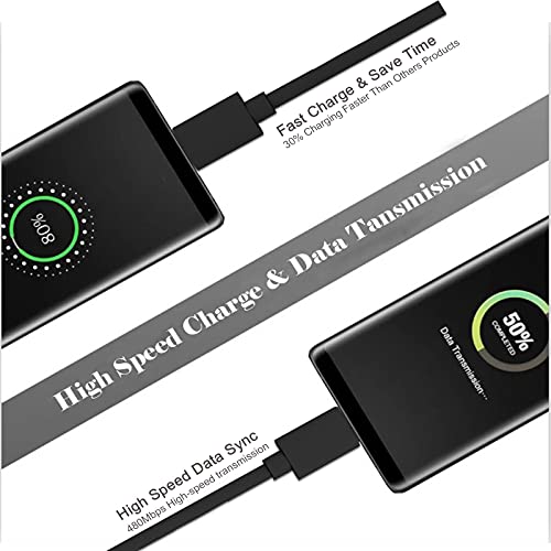 KAHEAUM Micro USB Cable 10ft High Speed Data Transfer Fast Charging Android Phone Charger Cord for Kindle Fire Samsung Galaxy Note 5 4 S6 Edge J7 J7V J5 J3 LG E4 E5 E6 Tablet PS4 Xbox Car-Black