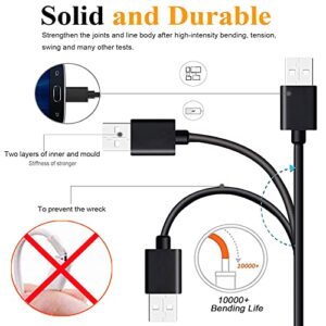 KAHEAUM Micro USB Cable 10ft High Speed Data Transfer Fast Charging Android Phone Charger Cord for Kindle Fire Samsung Galaxy Note 5 4 S6 Edge J7 J7V J5 J3 LG E4 E5 E6 Tablet PS4 Xbox Car-Black