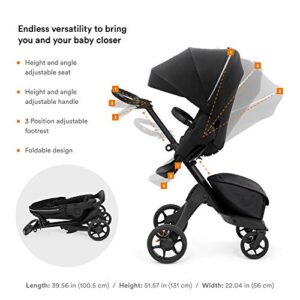 Stokke Xplory X, Golden Yellow - Luxury Stroller - Adjustable for Both Baby & Parents' Comfort - Padding, Harness & Reflective Zipper for Added Safety - Folds in One Step