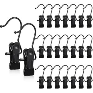 boot hanger for closet, laundry hooks with clips, boot holder, hanging clips, portable multifunctional hangers single clip space saving for jeans, hats, tall boots, towels (black, 48 pieces)