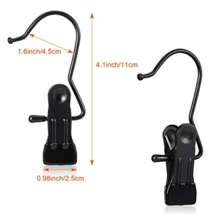 Boot Hanger for Closet, Laundry Hooks with Clips, Boot Holder, Hanging Clips, Portable Multifunctional Hangers Single Clip Space Saving for Jeans, Hats, Tall Boots, Towels (Black, 48 Pieces)