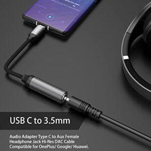 Eanetf USB C to 3.5mm Audio Adapter Type C Female Headphone Jack Adapter Hi-Res DAC Cable for Samsung S21 Note 20 Ultra S20 FE Sony XZ2 XZ3 Google Pixel 5 4 3XL