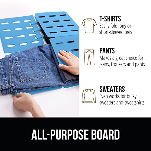 Gorilla Grip Shirt Folding Board, Easy Fast T-Shirt and Clothes Folder, Adult Clothing, Durable Plastic Organizer, Compact for Travel, Laundry Boards, Tshirt Flipfold Tool, Aqua