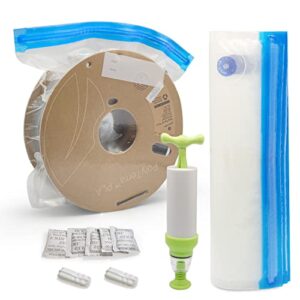 ajoyib 3d printer filament moisture proof storage bag & hand exhaust pump reusable vacuum sealed bags 10 x compression dryer bags, 10 x silica gel desiccant