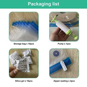 AJOYIB 3D Printer Filament Moisture Proof Storage Bag & Hand Exhaust Pump Reusable Vacuum Sealed Bags 10 x Compression Dryer Bags, 10 x Silica Gel Desiccant