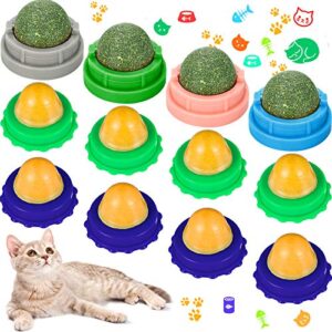 Skylety 12 Pieces Catnip Balls for Cats Wall and Cat Snacks Candy Silvervine Catnip Wall Balls Cat Snack Licking Sugar Ball Cat Treats Catnip Candy Treats Lickable Candy Cat Edible Chew Toy