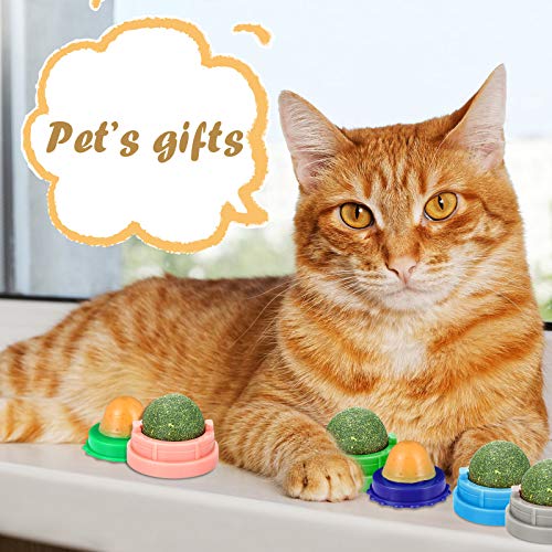 Skylety 12 Pieces Catnip Balls for Cats Wall and Cat Snacks Candy Silvervine Catnip Wall Balls Cat Snack Licking Sugar Ball Cat Treats Catnip Candy Treats Lickable Candy Cat Edible Chew Toy