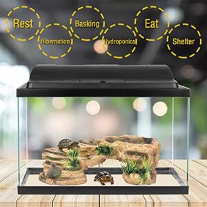 MeiMeiDa Turtles Basking Platform Tortoise Resin Dock Reptile Habitat Climbing Ornament Floating Ledge Aquarium Decoration for Small Lizards, Frogs, Snakes,Chameleon