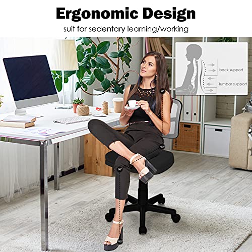 POWERSTONE Armless Home Office Chair Ergonomic Mesh Desk Chair Mid Back Swivel Computer Chair Adjustable Task Chair with Lumbar Support for Kids Teens Adults