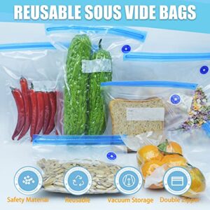 Daarcin Sous Vide Bags 20pcs 8.3x8.7in/21x22cm BPA Free Reusable Vacuum Sealer Bags Keep Food Fresh