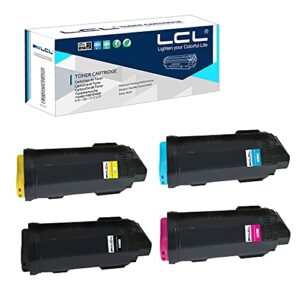 lcl remanufactured toner cartridge replacement for xerox versalink c605 c600 c600n c600dn 106r03899 106r03896 106r03897 106r03898 (4-pack black, cyan, magenta, yellow)