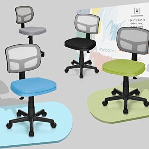 POWERSTONE Armless Home Office Chair Ergonomic Mesh Desk Chair Mid Back Swivel Computer Chair Adjustable Task Chair with Lumbar Support for Kids