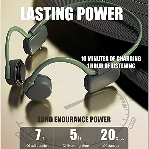 Loluka Bone Conduction Bluetooth Headphones V5.0 with Waterproof Microphone Stereo Bluetooth Headset Open Ear Wireless Headphones Sport Sweatproof for Running Driving Hiking Bicycling