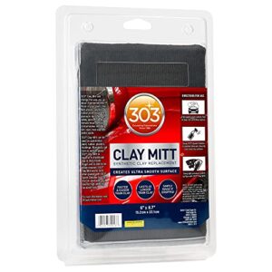 303 products clay mitt - synthetic clay replacement - creates ultra smooth surface - faster and easier than clay - long lasting, 1 count (39013), gray, black