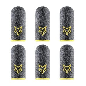 extended edition, 6d gaming finger sleeve,mobile game finger sleeves, pack of 6, highly conductive 100% silver thread, durable 24-needle weave (yellow)