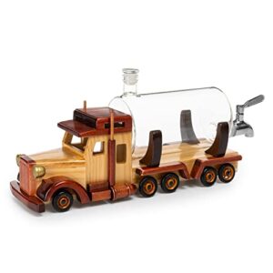 Truck Wine & Whiskey Decanter for Wine Bourbon Scotch or Whiskey Fathers Trucker Gift 1000ml 18"L by The Wine Savant - Trucker Gifts, Truck Driver Gifts, Truck Figurine for Home Bar