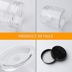 Accguan 30Pack 2oz Plastic Jar Storage Container with Black Lids Airtight Clear Wide-mouth Slime Storage Jars for Cosmetic Cream Light Clay