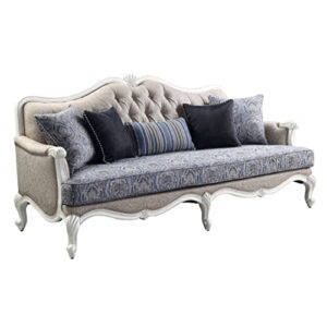 acme furniture upholstered sofas, gray, blue and white