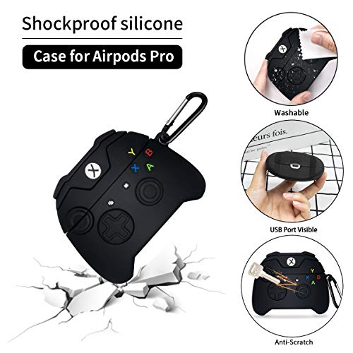 WQNIDE Cover for Airpods Pro Case, 6 in 1 Accessories Set Protective Airpods Pro Cover, Unique Fashion Funny Cute 3D Cartoon Game Controller AirPod Pro Silicone Case Cover Design for Boys Girls Men