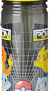 Pokemon Plastic Drinking BPA Free Water Bottle with Removable Straw, Pikachu Print, Leakproof Lid, Reusable, Lightweight, Durable Perfect for Kids & Adults-600ml, Multi, One Size