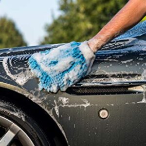 303 Car Wash Mitt - Ultra Absorbent Microfiber - Lint and Scratch Free Design - Hand Fitting, Snug Design with Elastic Cuff - Washable to Reuse, 1 Pack (39011)