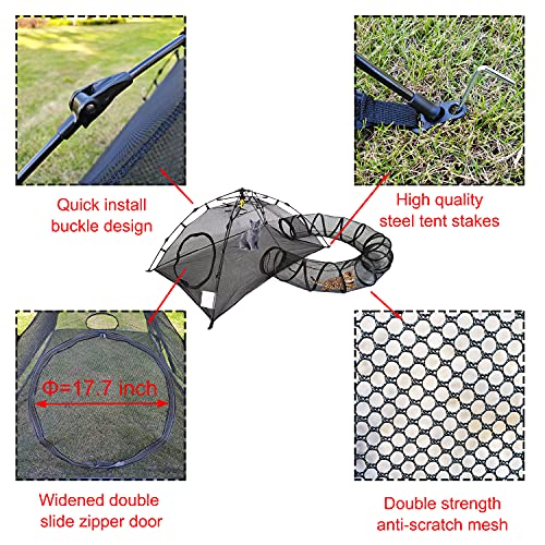 Outdoor Cat Enclosures Cat Tent Outdoor Pop Up Pet Playpen with One Cat Tunnels Portable Cat Playhouse (Play Tents for Cats and Small Animals) - Outside Habitat (Patent Pending)