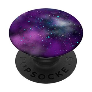 galaxy space in purple cyan pink yellow blue green aehp662 popsockets popgrip: swappable grip for phones & tablets