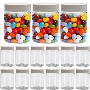 accguan 15pack 4oz plastic jar storage container with white lids airtight clear wide-mouth slime storage jars for cosmetic cream light clay