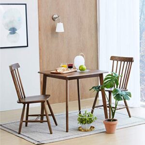 Livinia 3-Piece Dining Room Table Set, Canberra 28.3" Table (Walnut) Toto Chair (Walnut) Set