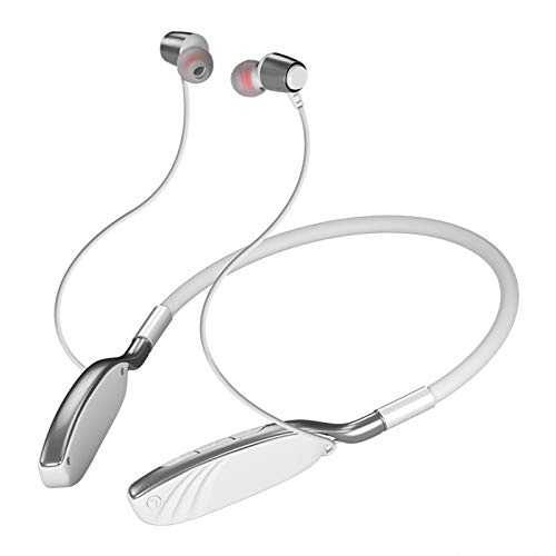 Heave Wireless Earphones,Bluetooth Headphones Neckband in Ear Magnetic Earbuds,Sweatproof Headphones with Mic,48 Hours Standby Time for Home Office White